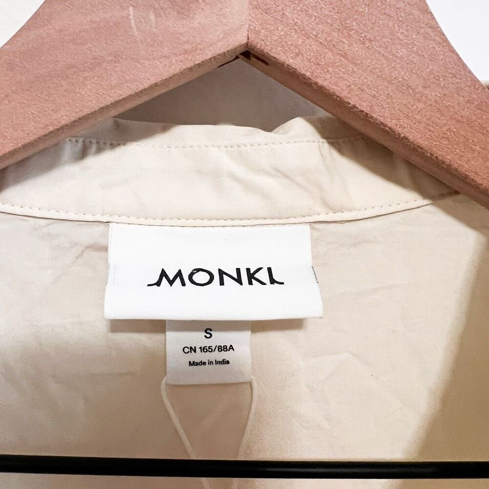 New Monki 100% Cotton Poplin Top Size S - Picture 7 of 9